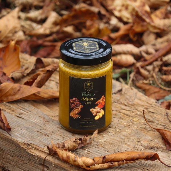 Imuno Mix 240 g — pogled odozgo na teglu, Med Bogdanović