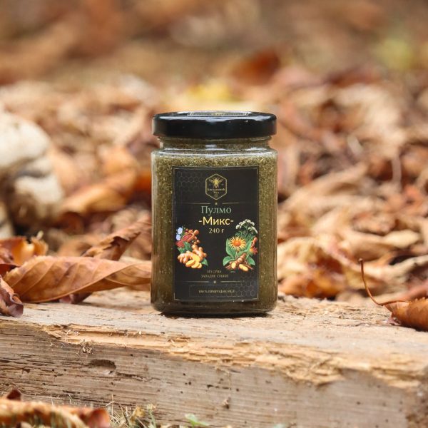 Pulmo Mix 240 g — prednja strana tegle, Med Bogdanović