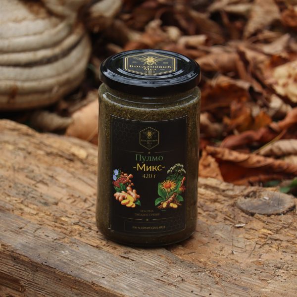 Pulmo Mix 420 g — pogled odozgo na teglu, Med Bogdanović